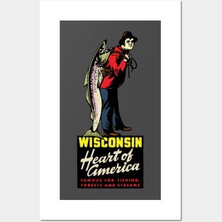 Vintage Wisconsin Fishing Posters and Art